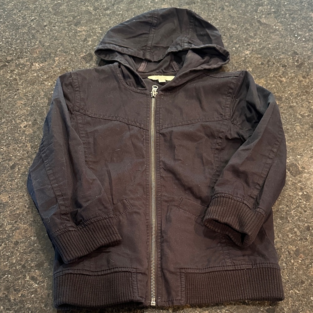 Rubbish Fitted Black Hooded Jacket